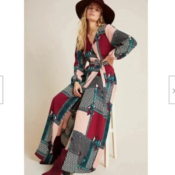 Anthropologie Size XS Porridge Virginia Wrap Maxi Dress NEW! - Picture 1 of 7